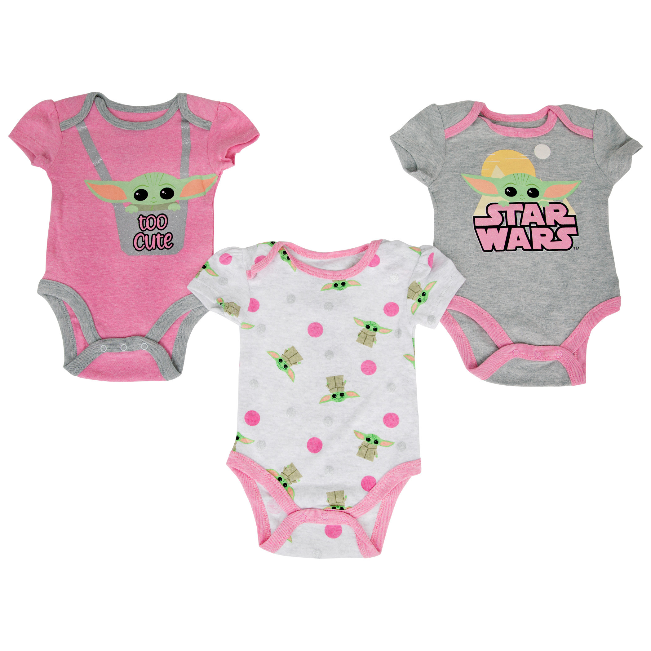 Star Wars The Child Grogu Too Cute 3-Pack Infant Bodysuit Set